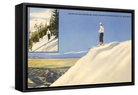 Skiing in the Sangre de Cristo Mountains, Santa Fe, New Mexico-null-Framed Stretched Canvas