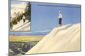 Skiing in the Sangre de Cristo Mountains, Santa Fe, New Mexico-null-Mounted Art Print