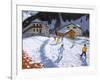 Skiing Into Val Gardena, Italy-Andrew Macara-Framed Giclee Print