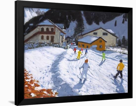 Skiing Into Val Gardena, Italy-Andrew Macara-Framed Giclee Print