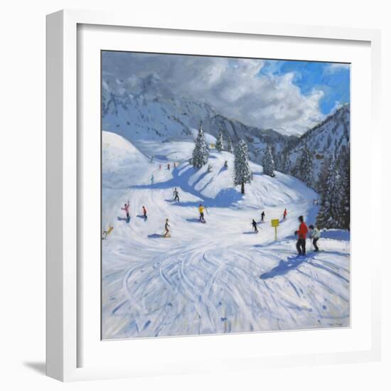 Skiing,Kitzbhuel, 2014-Andrew Macara-Framed Giclee Print