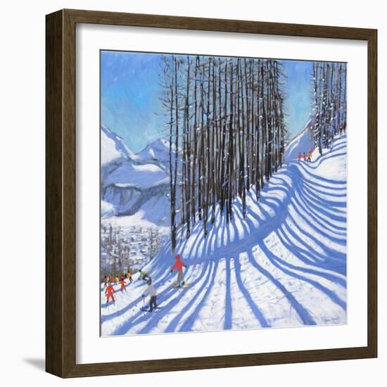 Skiing,La Daille,Tignes,France.2015,(oil on canvas)-Andrew Macara-Framed Giclee Print