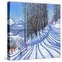 Skiing,La Daille,Tignes,France.2015,(oil on canvas)-Andrew Macara-Stretched Canvas