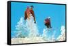 Skiing Moguls-null-Framed Stretched Canvas