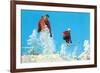 Skiing Moguls-null-Framed Art Print