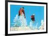 Skiing Moguls-null-Framed Art Print