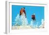 Skiing Moguls-null-Framed Art Print