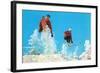 Skiing Moguls-null-Framed Art Print