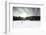 Skiing on a Contrasty Dramatic Day, Winter Landscape Looking into the Sun-leaf-Framed Photographic Print