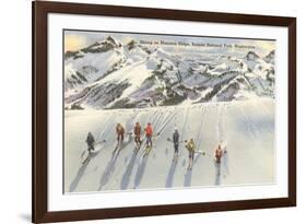 Skiing on Mazama Ridge, Rainier National Park, Washington-null-Framed Premium Giclee Print