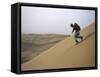 Skiing on Sanddunes, Morocco-Michael Brown-Framed Stretched Canvas