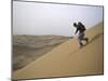 Skiing on Sanddunes, Morocco-Michael Brown-Mounted Photographic Print