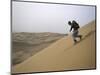 Skiing on Sanddunes, Morocco-Michael Brown-Mounted Photographic Print