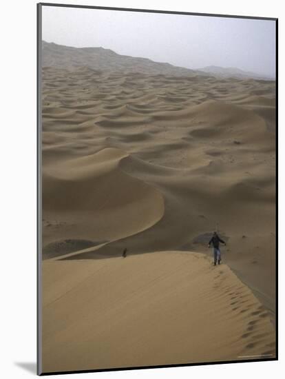 Skiing on Sanddunes, Morocco-Michael Brown-Mounted Photographic Print