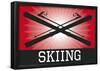 Skiing Red Sports Poster Print-null-Framed Poster