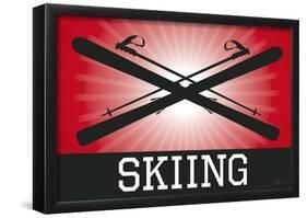 Skiing Red Sports Poster Print-null-Framed Poster