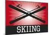 Skiing Red Sports Poster Print-null-Mounted Poster