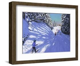 Skiing, Samoens, Grand Massif, France, 2021 (oil on canvas)-Andrew Macara-Framed Giclee Print