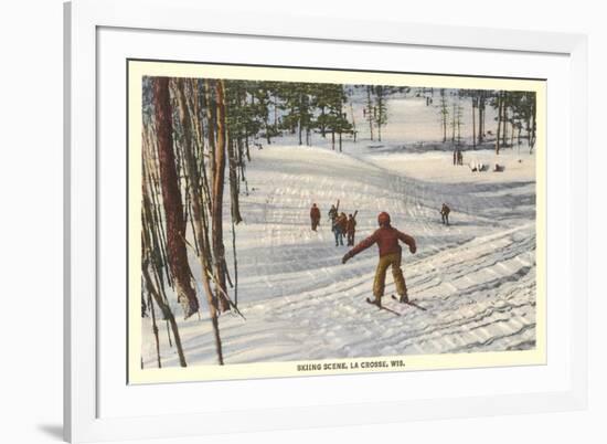 Skiing Scene, La Crosse, Wisconsin-null-Framed Premium Giclee Print