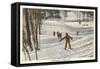 Skiing Scene, La Crosse, Wisconsin-null-Framed Stretched Canvas
