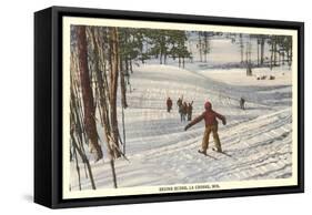 Skiing Scene, La Crosse, Wisconsin-null-Framed Stretched Canvas