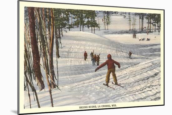 Skiing Scene, La Crosse, Wisconsin-null-Mounted Art Print