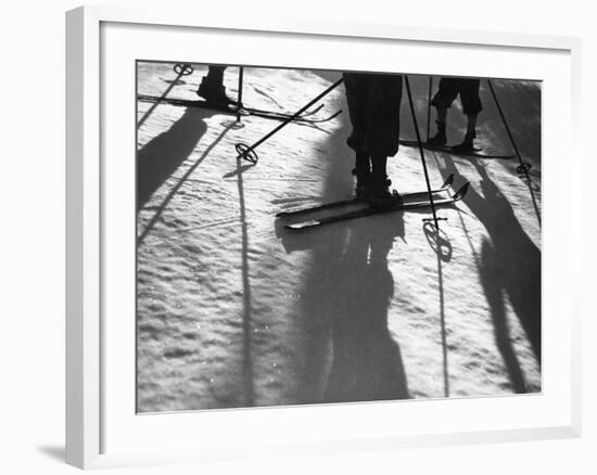 Skiing Shadows-null-Framed Photographic Print