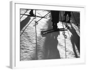 Skiing Shadows-null-Framed Photographic Print