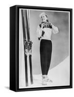 SkIIng Suit with a Wind-Proof Jacket with Lace-Up Front and Contrasting Yoke by Jean Destre-null-Framed Stretched Canvas