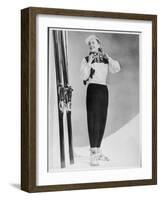 SkIIng Suit with a Wind-Proof Jacket with Lace-Up Front and Contrasting Yoke by Jean Destre-null-Framed Art Print