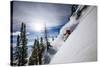 Skiing The Teton Backcountry Powder After A Winter Storm Clears Near Jackson Hole Mountain Resort-Jay Goodrich-Stretched Canvas