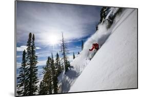 Skiing The Teton Backcountry Powder After A Winter Storm Clears Near Jackson Hole Mountain Resort-Jay Goodrich-Mounted Photographic Print