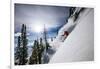 Skiing The Teton Backcountry Powder After A Winter Storm Clears Near Jackson Hole Mountain Resort-Jay Goodrich-Framed Photographic Print