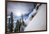 Skiing The Teton Backcountry Powder After A Winter Storm Clears Near Jackson Hole Mountain Resort-Jay Goodrich-Framed Photographic Print