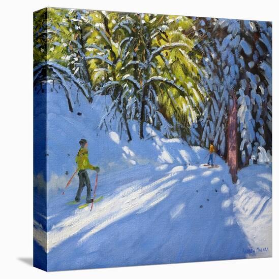 Skiing Through the Woods, La Clusaz, 2012-Andrew Macara-Stretched Canvas