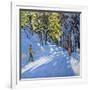 Skiing Through the Woods, La Clusaz, 2012-Andrew Macara-Framed Giclee Print