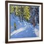 Skiing Through the Woods, La Clusaz, 2012-Andrew Macara-Framed Giclee Print