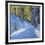 Skiing Through the Woods, La Clusaz, 2012-Andrew Macara-Framed Giclee Print