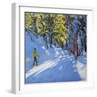 Skiing Through the Woods, La Clusaz, 2012-Andrew Macara-Framed Giclee Print