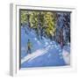 Skiing Through the Woods, La Clusaz, 2012-Andrew Macara-Framed Giclee Print