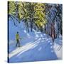 Skiing Through the Woods, La Clusaz, 2012-Andrew Macara-Stretched Canvas