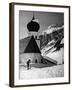 Skiing to Church-null-Framed Photographic Print
