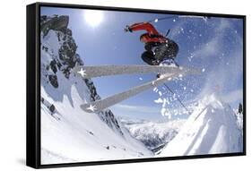 Skiing, Tristkopf, Kelchsau, Tyrol, Austria (Mr)-Norbert Eisele-Hein-Framed Stretched Canvas