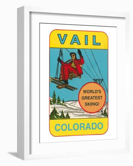 Skiing, Vail, Colorado-null-Framed Art Print