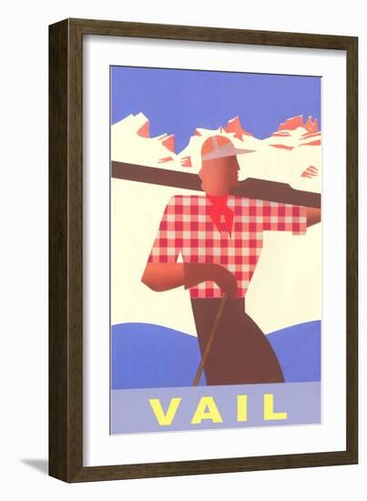 Skiing, Vail, Colorado-null-Framed Art Print