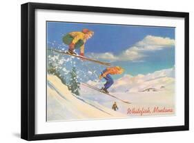 Skiing, Whitefish-null-Framed Art Print