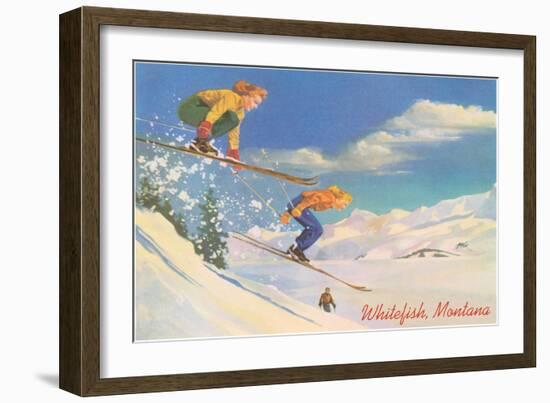 Skiing, Whitefish-null-Framed Premium Giclee Print