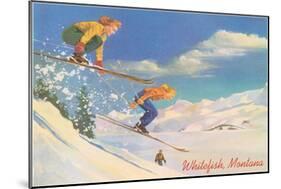 Skiing, Whitefish-null-Mounted Premium Giclee Print