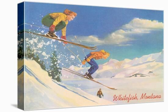 Skiing, Whitefish-null-Stretched Canvas