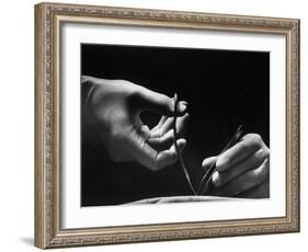 Skilled Hands of a Pediatric Surgeon at John Hopkins Hospital-null-Framed Photographic Print